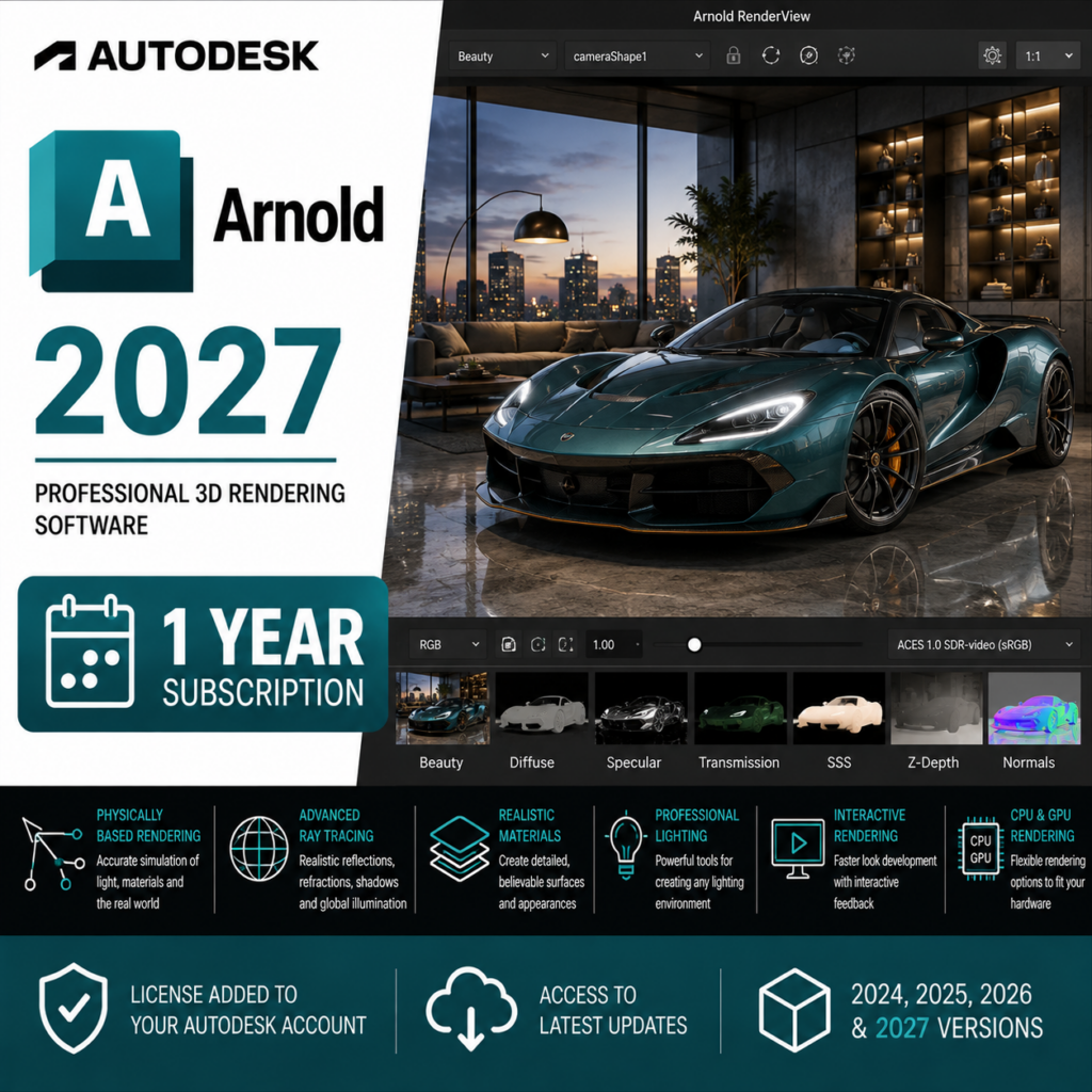 Autodesk Arnold 2027 â€“ 1 Year Subscription | Digisoft ZA
